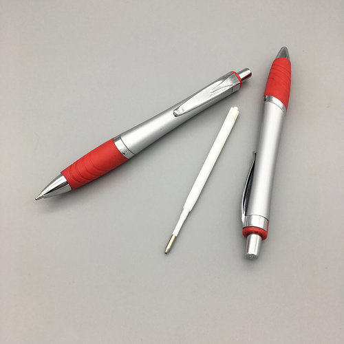 Kugelschreiber \'Luke\' aus Kunststoff, Rot/Silber