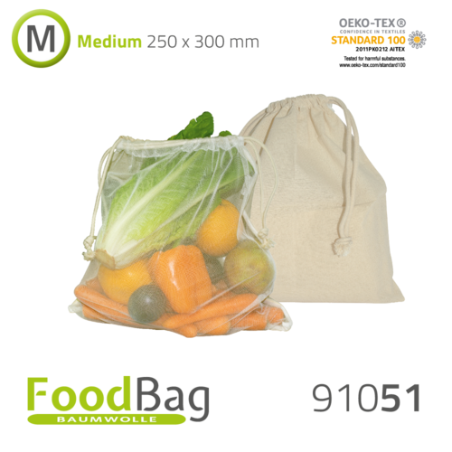Foodbag "M" Baumwolle / Nylon-Netz