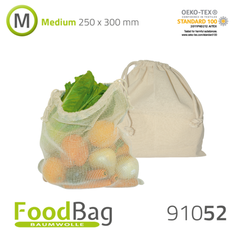 Foodbag "M" Baumwolle / Baumwoll-Netz