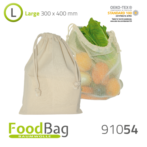 Foodbag "L" Baumwolle / Baumwoll-Netz
