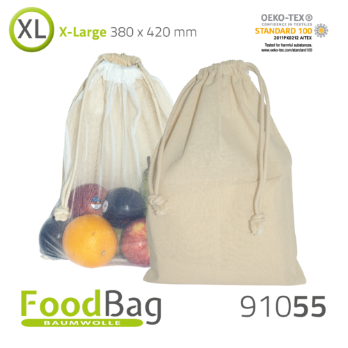 Foodbag "XL" Baumwolle / Nylon-Netz