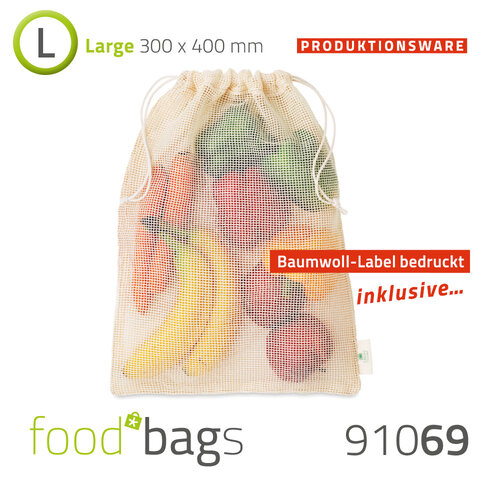 Foodbag "L-Netz" Baumwolle