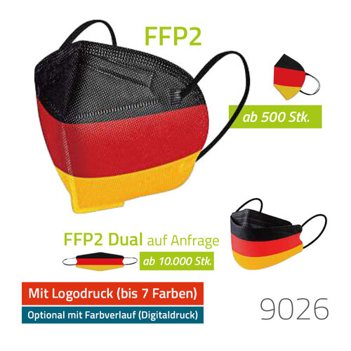 Einwegmaske FFP2 - Deutschland - mit Logo