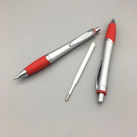 Kugelschreiber 'Luke' aus Kunststoff, Rot/Silber