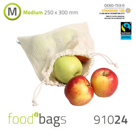 FAIRTRADE Foodbag "M" Baumwolle / Baumwoll-Netz
