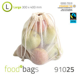 FAIRTRADE Foodbag "L" Baumwolle / Baumwoll-Netz