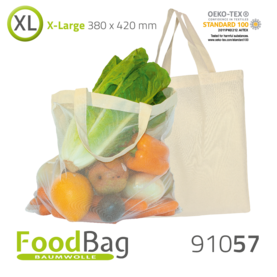 Foodbag "XL" Baumwolle / Nylon-Netz, Tragegriffe