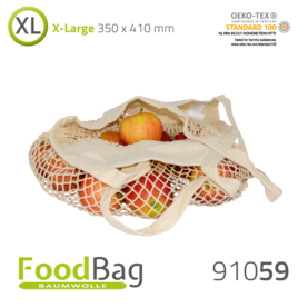 Foodbag "XL-Netz" Baumwolle, lange Tragegriffe